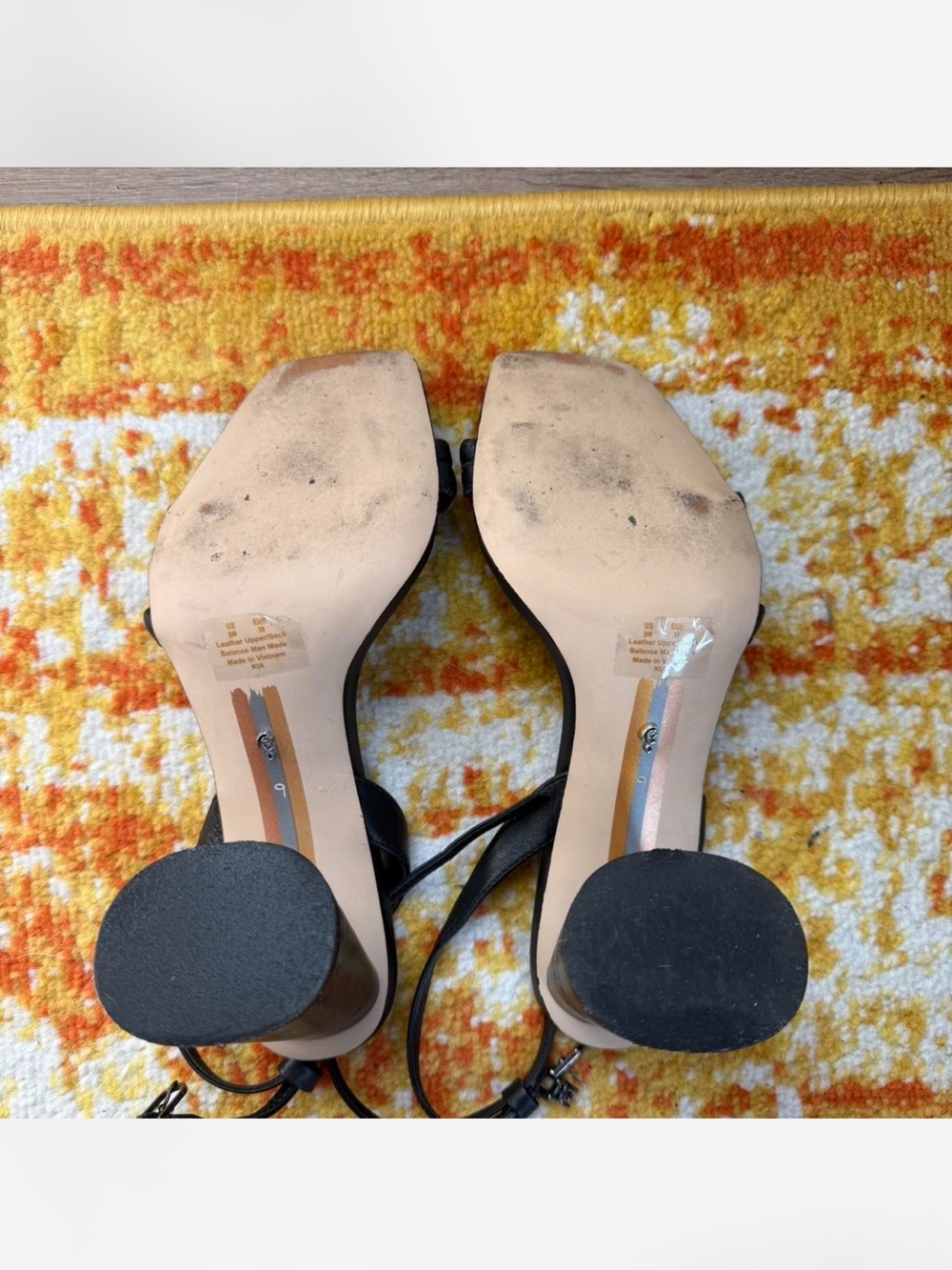 Sam Edelman Kia Black Strappy Ankle-Wrap Block Heel Sandal - Picture 5 of 6